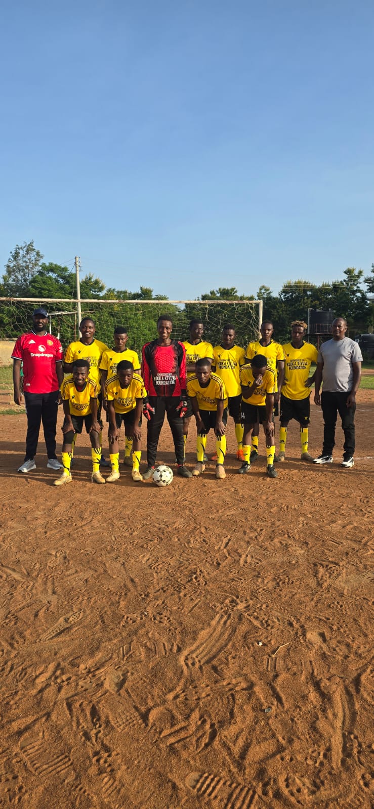 Youth football training in Machakos County, Kenya